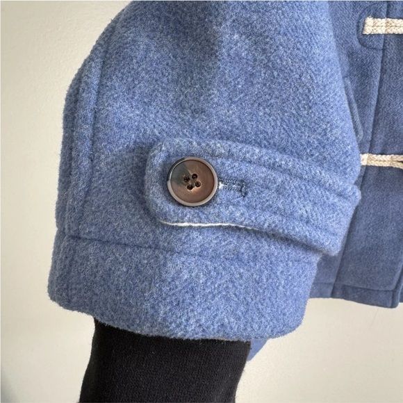 Samansa Mos2 Blue Duffle Pea Coat Wool Blend Size Medium - Picture 2 of 15